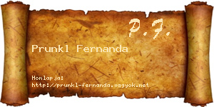 Prunkl Fernanda névjegykártya